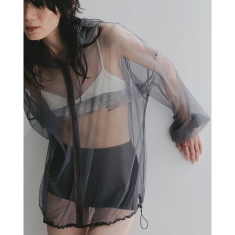 【anuke】Tulle Zip Blouzon　※納期3月下旬～4月下旬