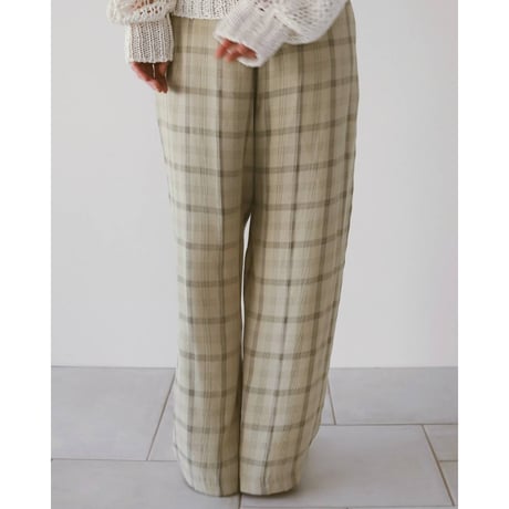【anuke】Check Daubletuck Pants