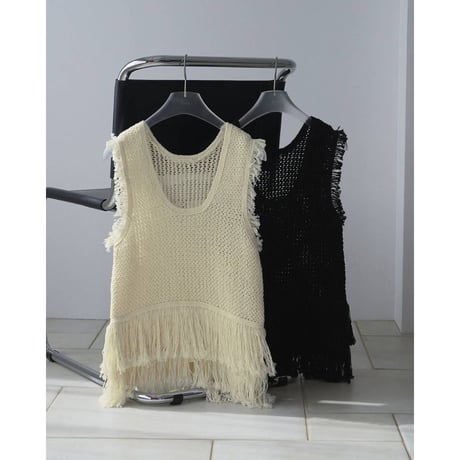 【anuke】Fringe Knit Tanktop