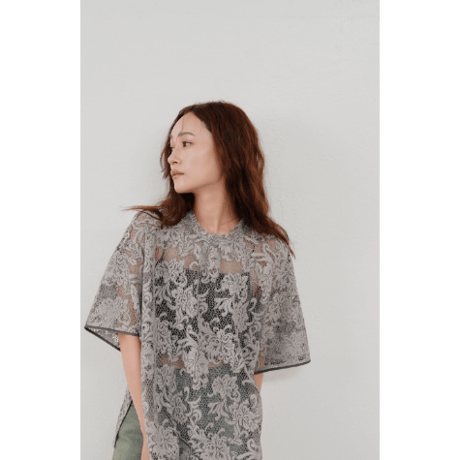 【Hella】rascel lace half sleeve top　※納期3月中旬〜4月中旬