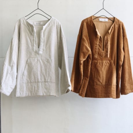 【LE MELANGE】 コーデュロイメキシカンプルオーバー