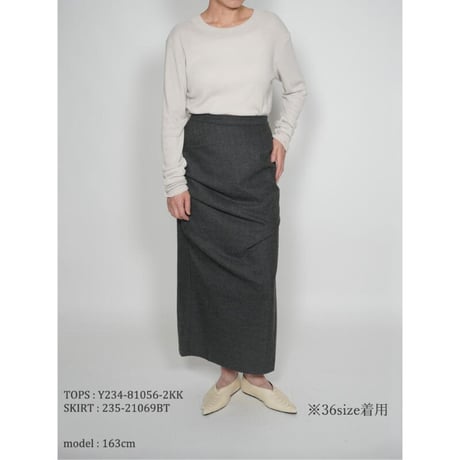 【YENN】UNEVEN DRAPED SKIRT