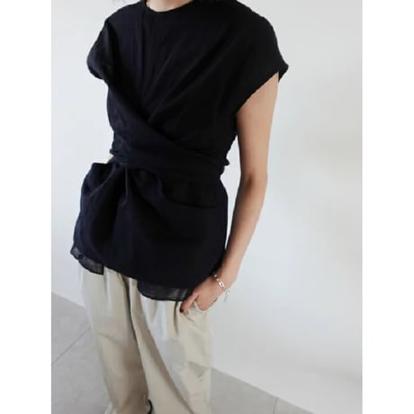 【ànuke】Linen  Cachecoeur Tops