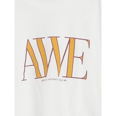 【CHIGNON】"AWE"ﾌﾟﾘﾝﾄｸﾛｯﾌﾟﾄﾞTee