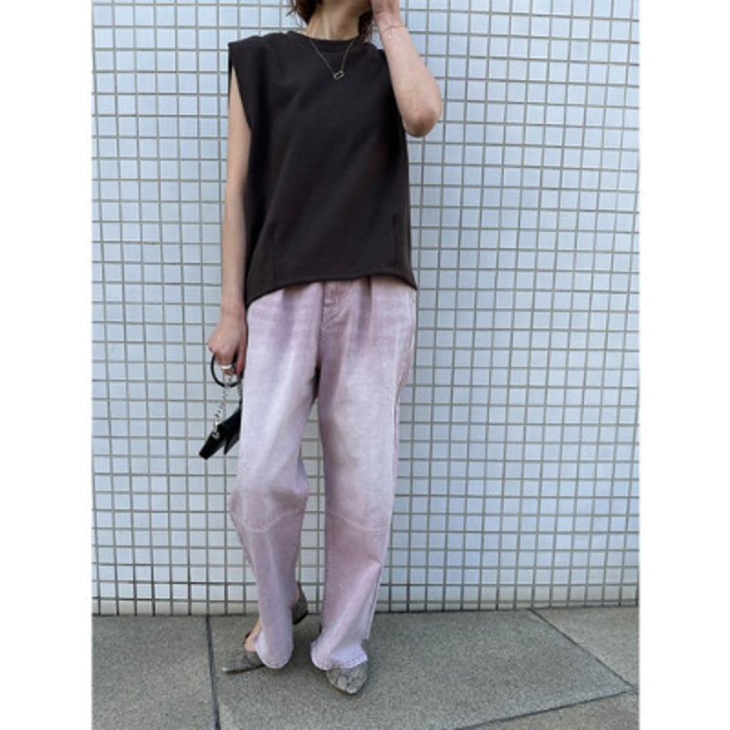 YENN】HIGH RISE TUCK WIDE ピンク | selectshop kusu