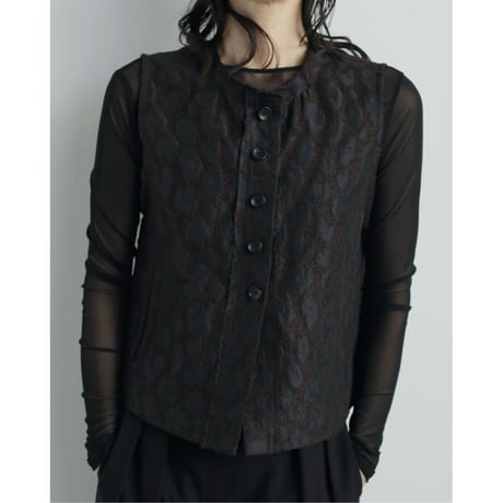 【anuke】Leopard Jacquard Vest※9月中～10月中