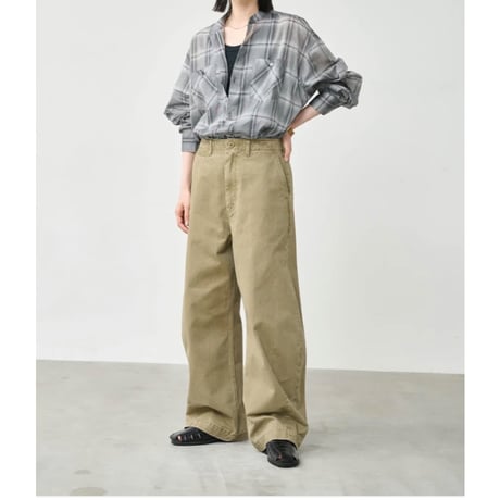 【KHA:KI】SHEER CHECK OVER SHIRTS