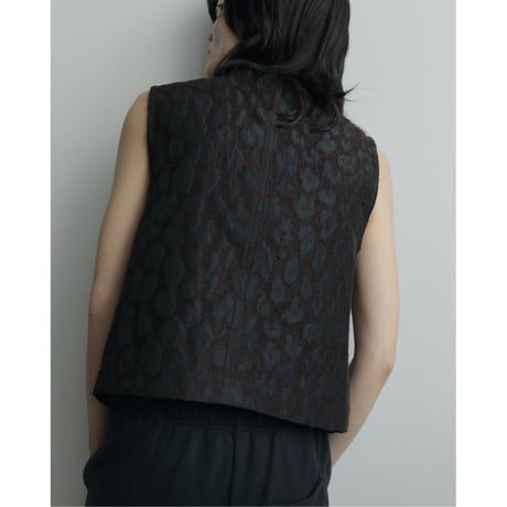 【anuke】Leopard Jacquard Vest※9月中～10月中