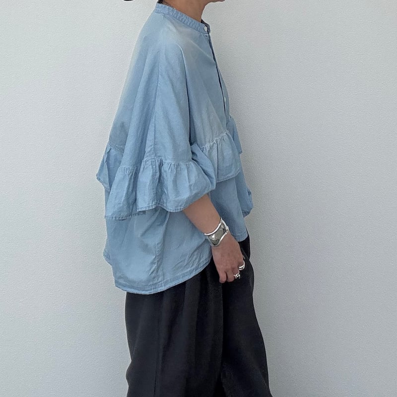 kusukusu限定】CYAN TOKYO シア―デニムフリルシャツ | selectsho