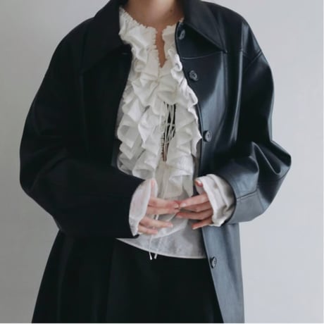 【anuke】Ecoleather Over Jacket　※納期9月中旬～10月中旬