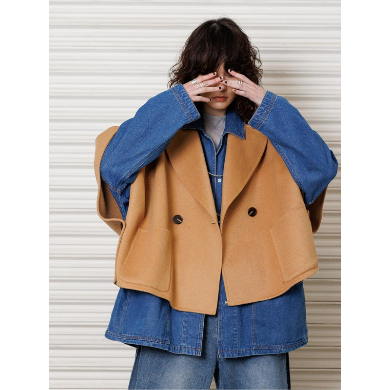 YENN】DOUBLE FACE CAPE JACKET | selectshop kusu YENN】DOUBLE FACE CAPE JACKET | selectshop kusu