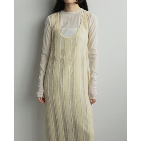 【anuke】Sheer Uneck Onepiece※10月上～11月上