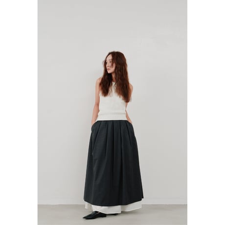 【Hella】striped layered skirt　※納期2月中旬〜3月中旬