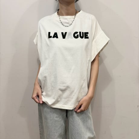 【siro de labonte】LA VAGUEtuck sleeve Tshirt(ラバー＆メタル）