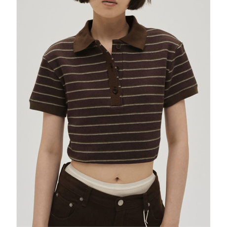 【TODAYFUL】Border Polo Tops