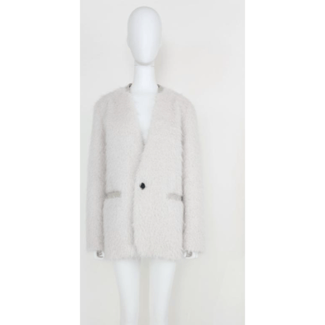 【Boutique Ordinary】Shaggy Collarless Over Jacket 　※納期9/末～10/末