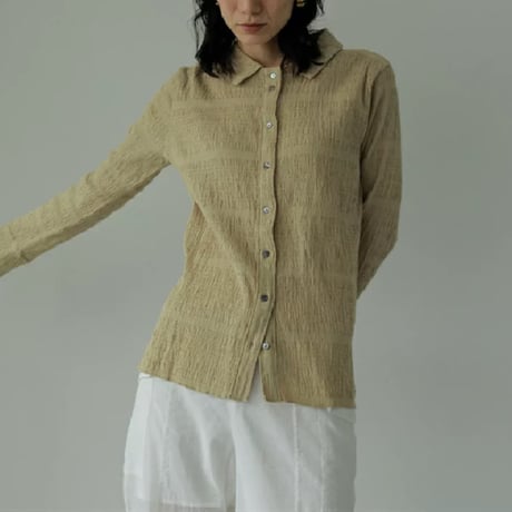 【ànuke】Shirring Mellow Shirts