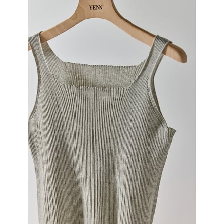 【YENN】LINEN RIB TANKTOP