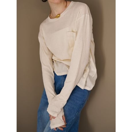 【YENN】SHEER RIB PK TOPS   ＊