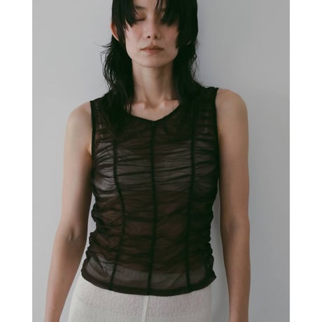 【anuke】Tulle Gather Tanktop