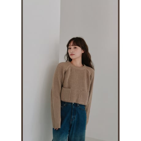 【Hella】cropped knit pullover ※納期10下〜11下