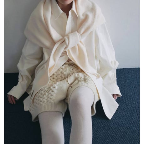 【anuke】Knit Triangle Scarf　※納期9月中旬〜10月中旬