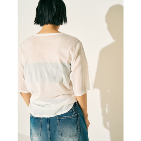 【YENN】COTTON TULLE TEE