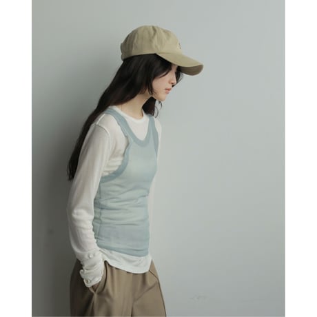 【anuke】Tulle Tank Top