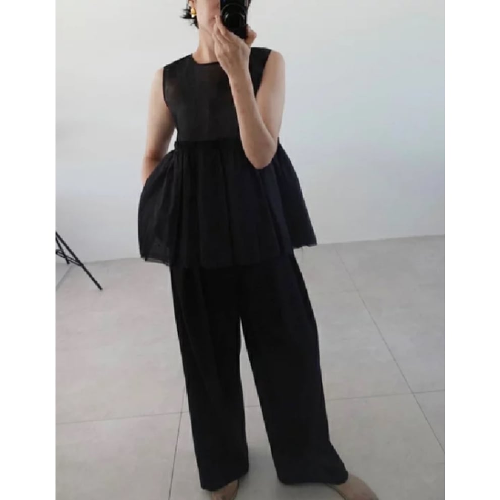 再販【ànuke】Sheer Peplum Tops | selectshop kusukusu