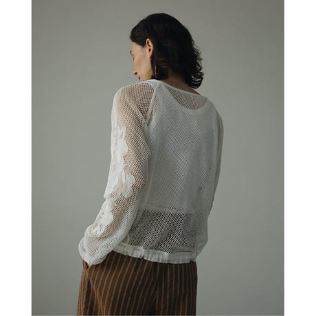 【ànuke】Embroidery Mesh Tops