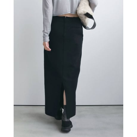 【anuke】Wool Cutoff Skirt