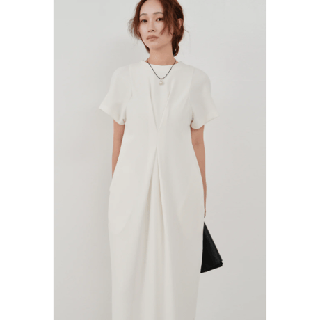 【Hella】front tuck cocoon dress　※納期3月中旬〜4月中旬
