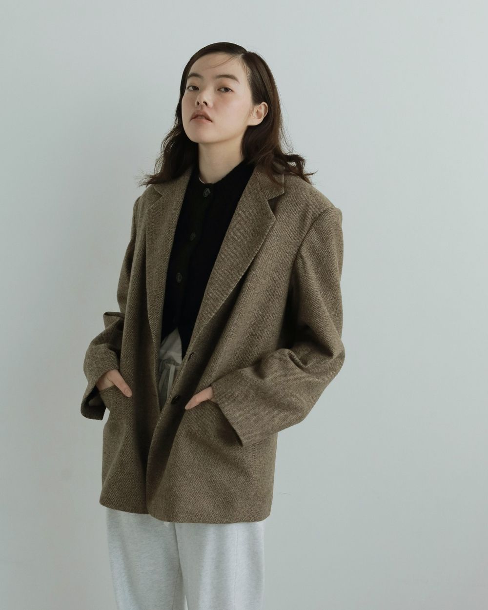 anuke】Herringbone Wool Jacket | selectshop kus