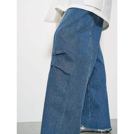 【YENN】KNEE TUCK DENIM PT ※納期9/上〜9/中