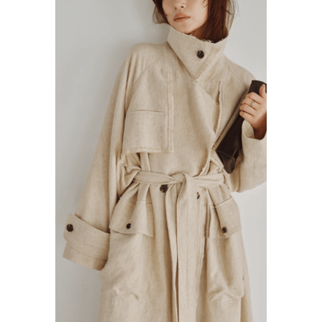 【Hella】Linen Wool Trench Coat　※納期9月上旬～10月上旬
