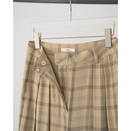 【anuke】Check Daubletuck Pants