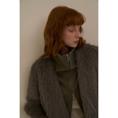 【Boutique Ordinary】Shaggy Collarless Over Jacket 　※納期9/末～10/末