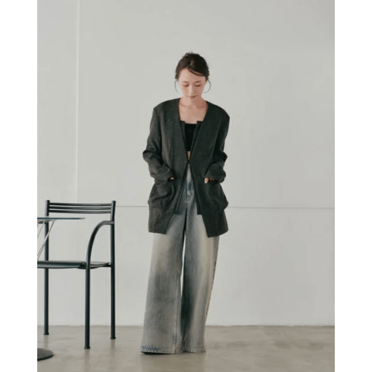 Hella】collarless desgin jacket | selectshop ku