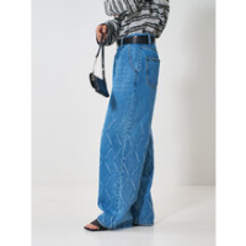 YENN】 LASER CUT WIDE DENIM | selectshop kusukusu