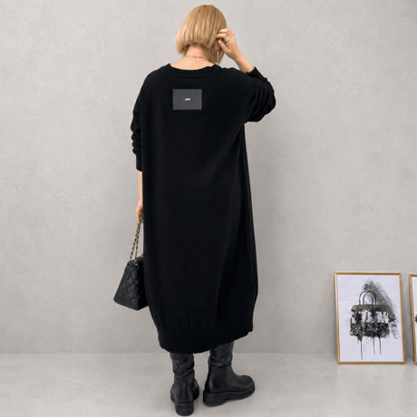 【M.U.L.】LOW GAUGE V-NECK LONG KNIT　MULW-2031