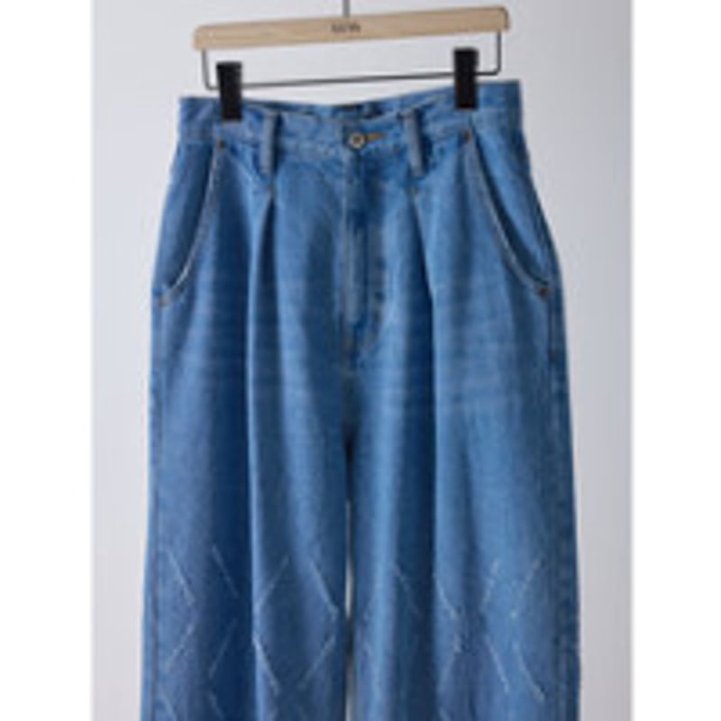 YENN】 LASER CUT WIDE DENIM | selectshop kusukusu