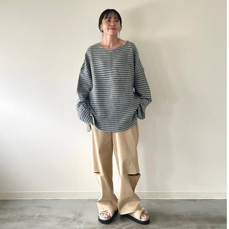 【AGAWD】リバーシブルボーダーニット