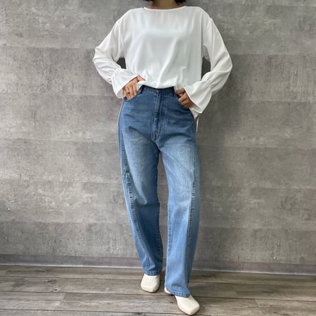 再販✨【Anna Kerry】切替コクーンデニム