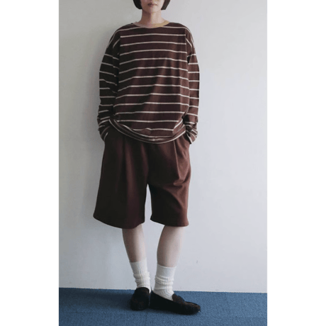 【anuke】Border Loose Long T-shirts　※納期8月下旬～9月下旬