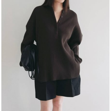 【anuke】Waffle Loose Henleytops　※納期8月下旬～9月下旬