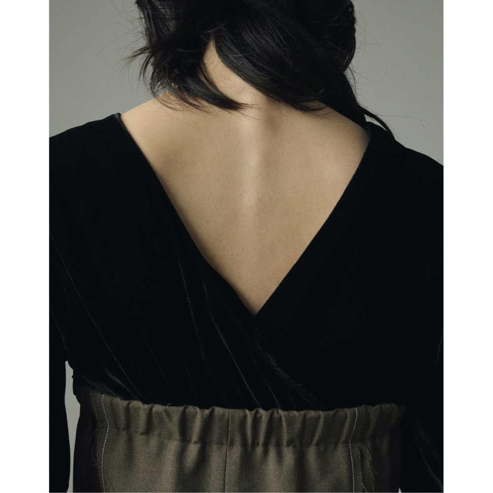 ànuke】Gather Velour Blouse | selectshop kusukusu