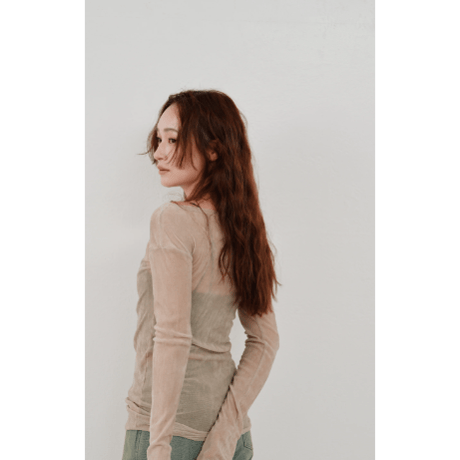 【Hella】flocky tulle top　※納期2月中旬〜3月中旬