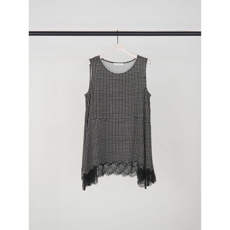 【CHIGNON】ﾚｰｽﾄﾘﾑﾄﾞｯﾄﾀﾝｸTOP