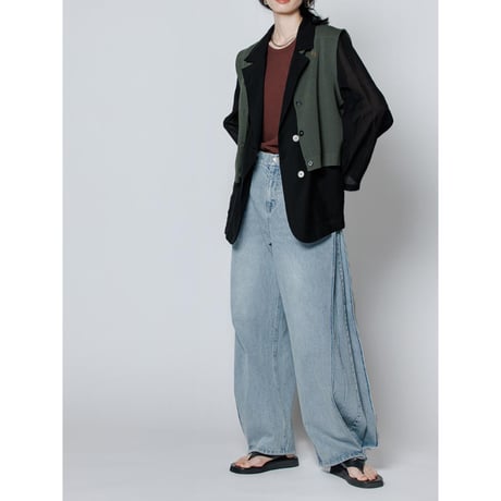【YENN】SIDE PLEATED DENIM PT  ＊