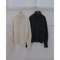 【anuke】Halfzip Rib Knit